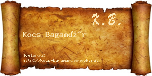 Kocs Bagamér névjegykártya